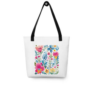 Boho Wildflower Watercolor Tote Bag