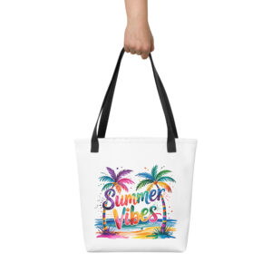 Summer Vibes Rainbow Palm Tote Bag