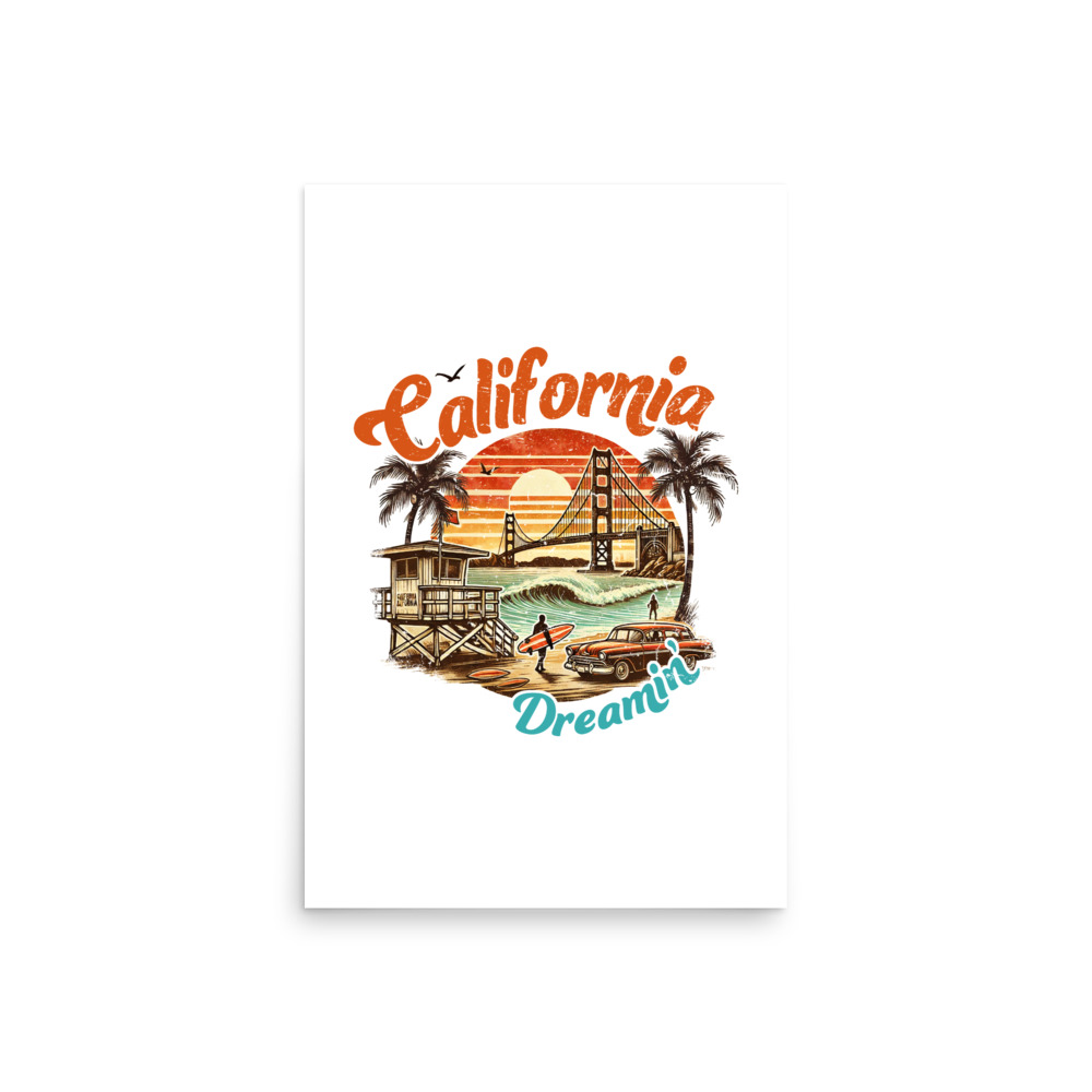 California Dreamin' Vintage Travel Poster - Image 3