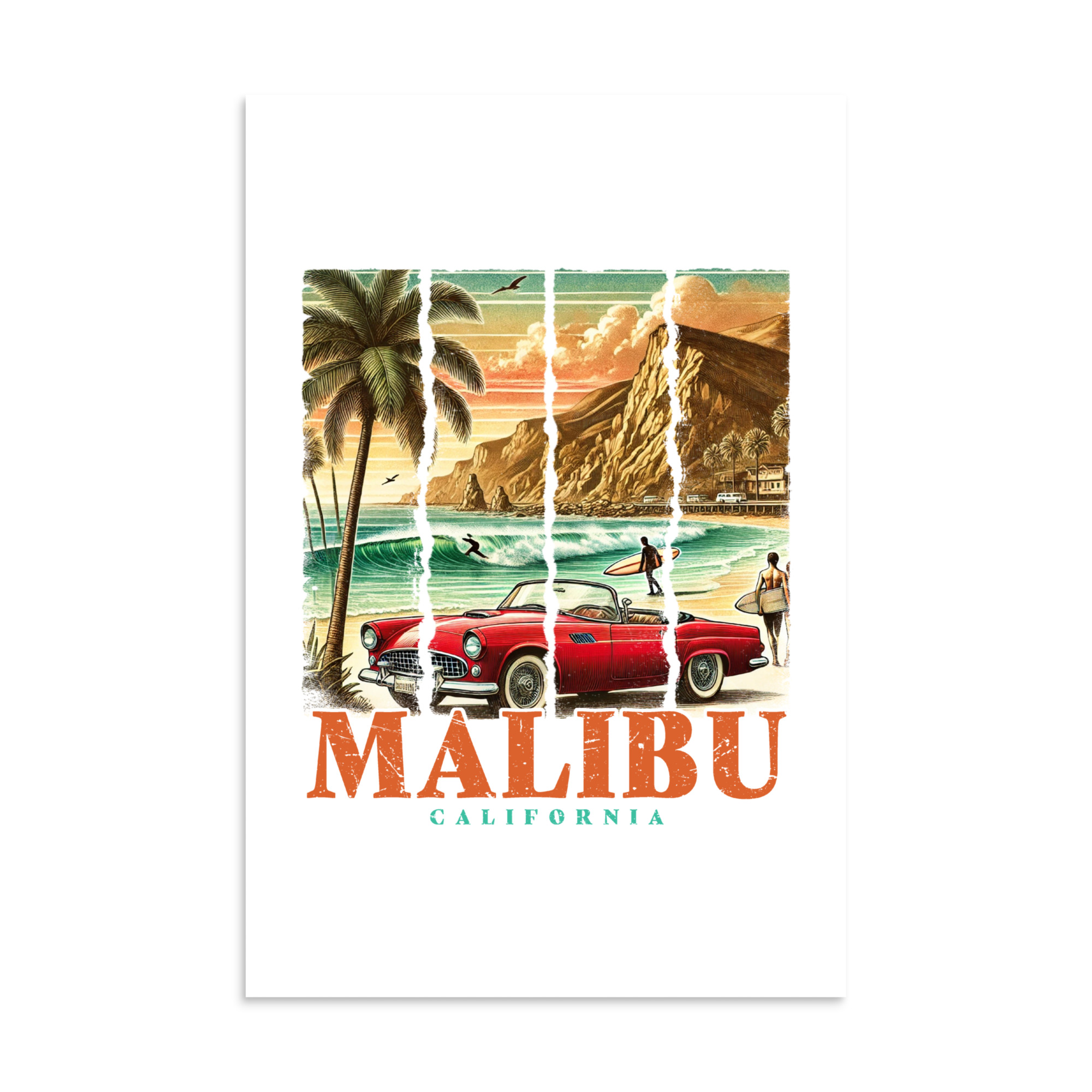 Malibu California Vintage Beach Poster - Image 4