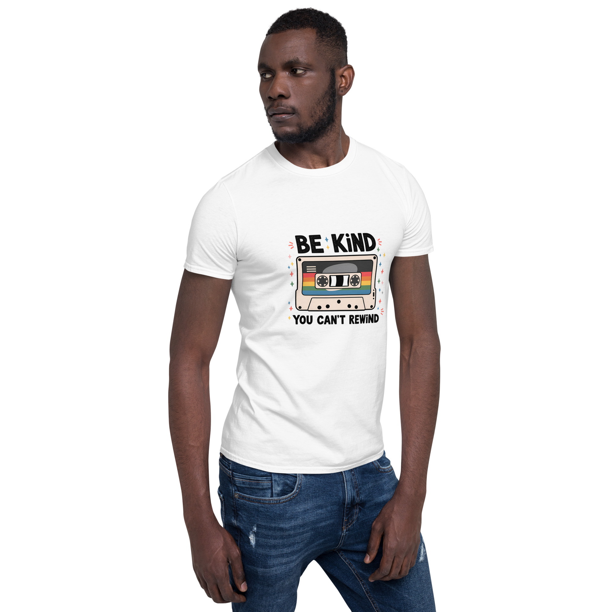 Be Kind You Can’t Rewind Retro Cassette T-Shirt - Image 2