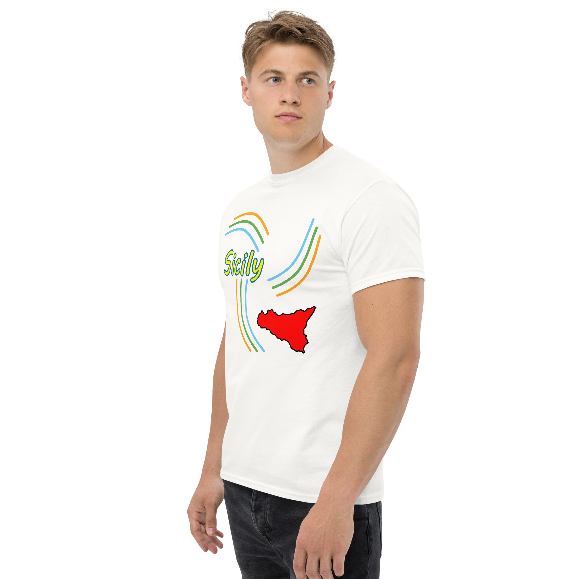 Sicily Trinacria T-shirt with “Sicily” text - Image 5